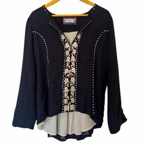 Vintage Collection Black Swing Jacket with Ivory Trim –‎ Medium